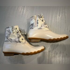 Sperry Saltwater Duck Boots Metallic Camo Waterproof Women’s 5